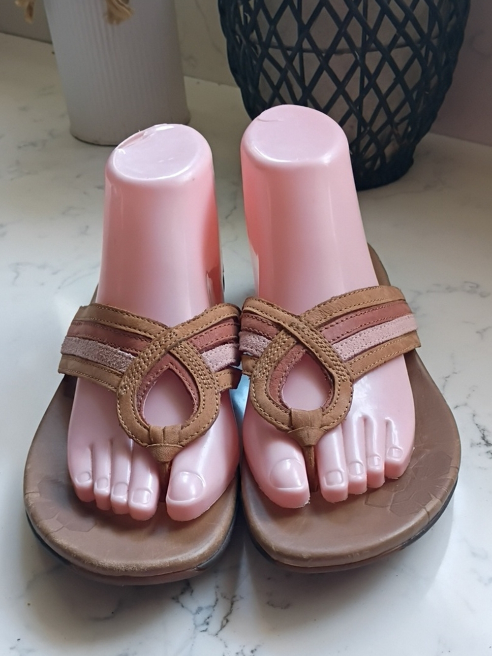 Merrell Women’s Brown and Pink Casual Thong Sandals